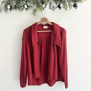 Ramblers Way Women’s Red Collard Lightweight Wool Jacket Size Medium 55003